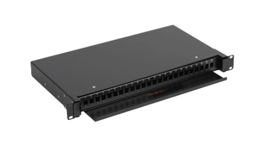 Nikomax NMF-RP24SC-TS-P1-1U-BK Patch Optikai patch panel Simplex  SC/LC 48 port  kihúzható  fekete  