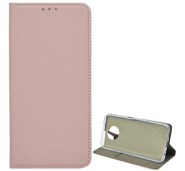 Tok álló, bőr hatású (FLIP, oldalra nyíló, asztali tartó funkció, rombusz minta) ROZÉARANY [Xiaomi Redmi Note 9T 5G]