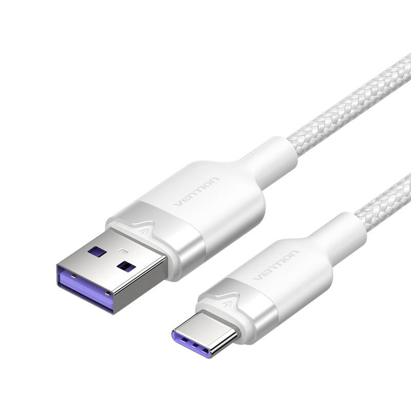 USB 2.0 A - USB-C 6A Vention CTOWH 2M kábel (fehér) USB 2.0 A - USB-C 6A Vention CTOWH 2M kábel (fehér)