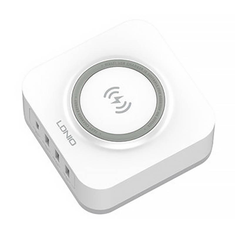 Wireless induction charger LDNIO AW004, 3x USB + USB-C, 32W (white) Wireless induction charger LDNIO AW004, 3x USB + USB-C, 32W (white)