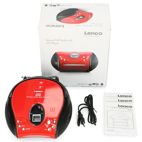 Lenco SCD-24 RED BLACK CD-S RÁDIÓ