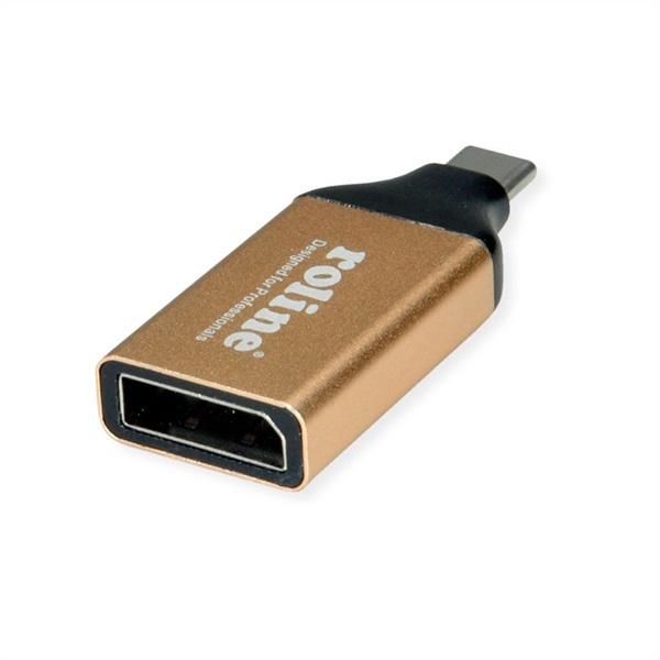 Roline Adapter USB 3.1 USB-C - DP DisplayPort 1.2 4K@60Hz, M/F, arany (12.03.3232-10)