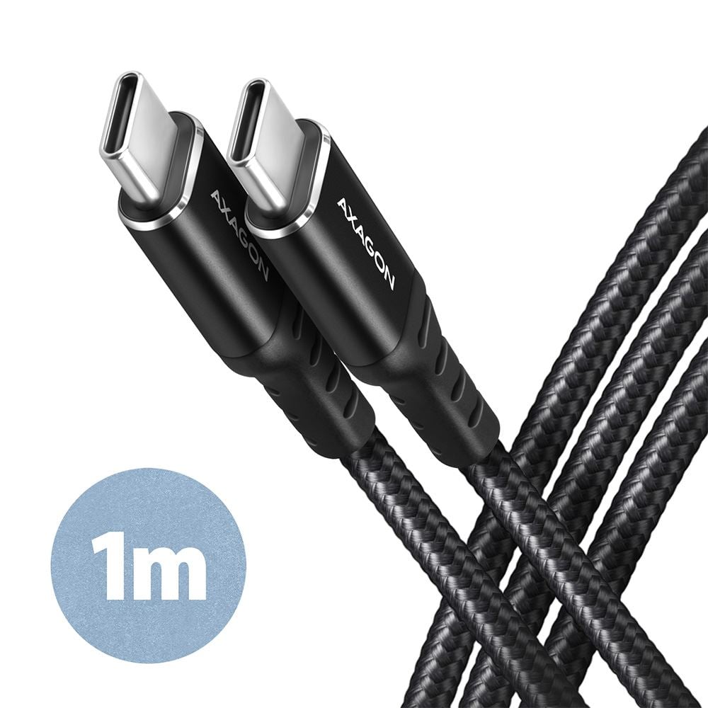 Axagon BUCM-CM10AB USB-C - USB-C adat- és töltőkábel 1m fekete Axagon BUCM-CM10AB USB-C - USB-C adat- és töltőkábel 1m fekete