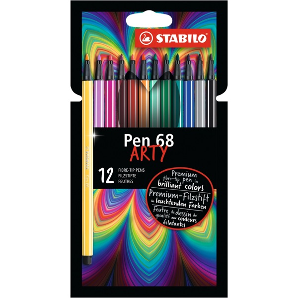 Stabilo ARTY Pen 68 12db-os vegyes színű filctoll készlet Stabilo ARTY Pen 68 12db-os vegyes színű filctoll készlet