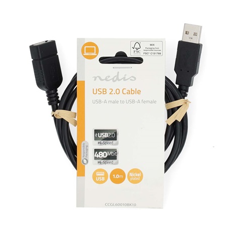 Nedis CCGL60010BK10 USB 2.0 KÁBEL 1 M Nedis CCGL60010BK10 USB 2.0 KÁBEL 1 M