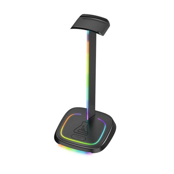 The G-Lab Fejhallgató állvány - K STAND NEON RGB (fekete, univerzális, csúszásgátló, RGB) (K-STAND-NEON-RGB)