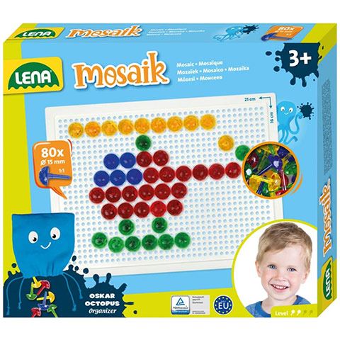 Lena: Mosaik Átlátszó pötyi kreatív szett 15mm 80db-os (35622)