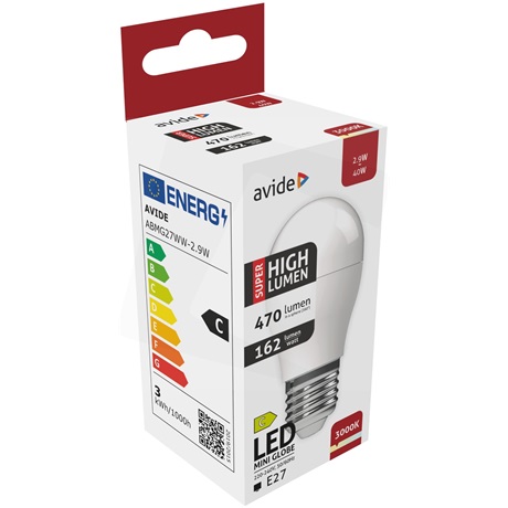 Avide ABMG27WW-2.9W LED GLOBE IZZÓ MINI G45 2.9W E27 WW 3000K SUPER HIGH LUMEN