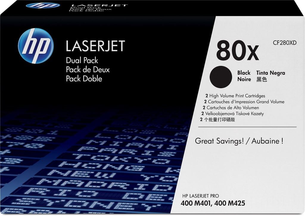 HP CF280XD (80X) fekete dupla toner HP CF280XD (80X) fekete dupla toner
