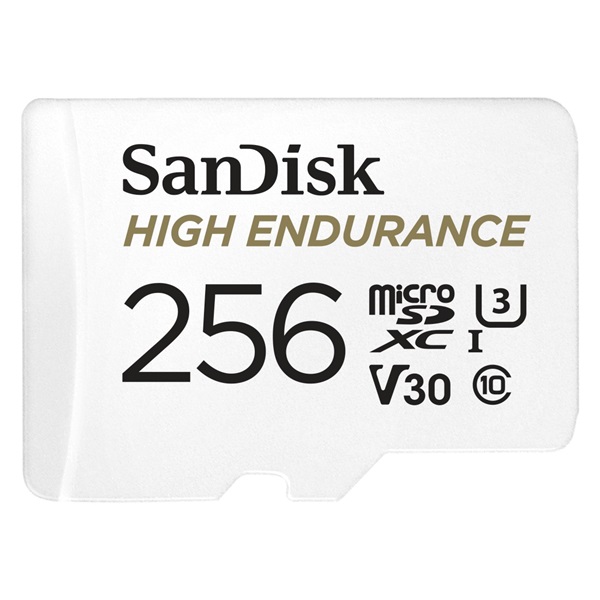 256GB Micro SDXC memória kártya Sandisk High Endurance CL10 U3 V30 + adapter  (SDSQQNR-256G-GN6IA / 183568)