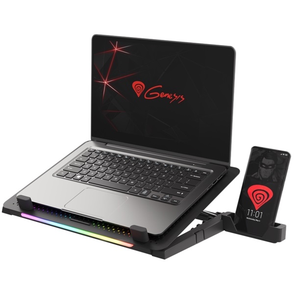 Natec Genesis Oxid 450 RGB 15.6"-17.3" Notebook hűtő fekete (NHG-1678)