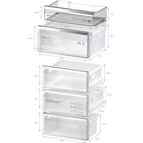 Bosch KGN39AIAU Alulfagyasztós hűtőszekrény, A energiaosztály, Inox