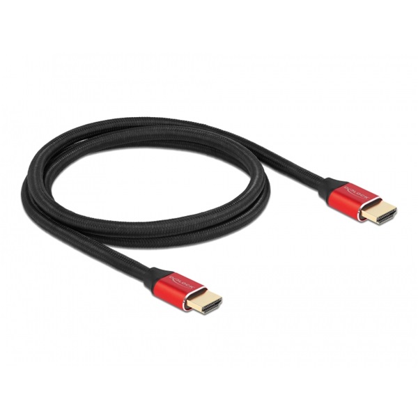 Delock 85773 1m Ultra nagy sebességű HDMI 48Gbps 8K 60Hz piros kábel Delock 85773 1m Ultra nagy sebességű HDMI 48Gbps 8K 60Hz piros kábel
