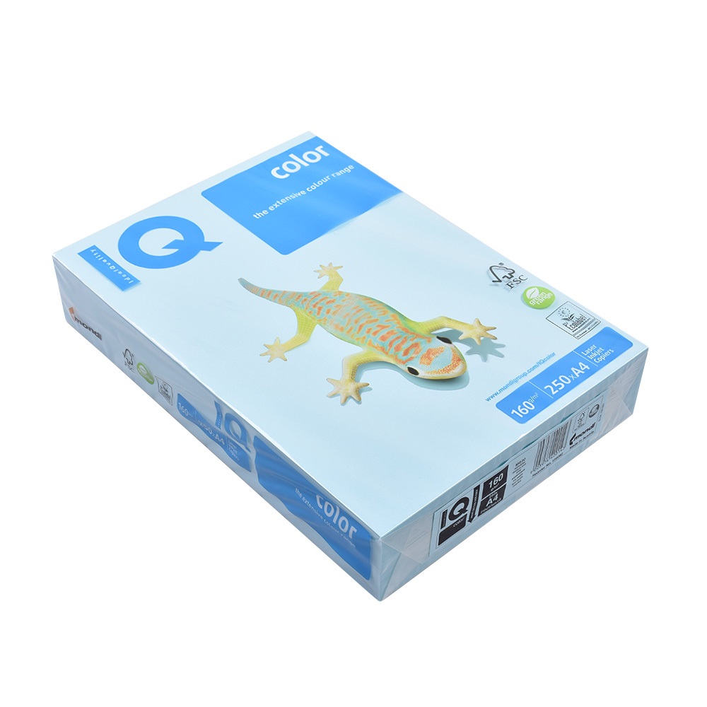 Mondi Másolópapír, színes, A4, 160g.  Color MB30 250ív/csomag, pasztel középkék