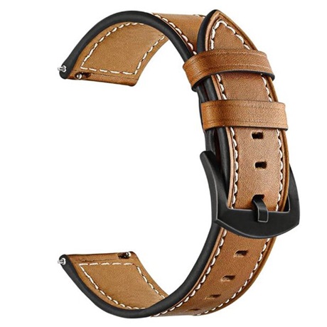 Mybandz 22SKU4548 ELEGÁNS BŐRÓRASZÍJ / BARNA - FEKETE CSATTAL / 22MM
