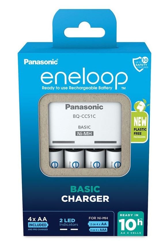 Panasonic Eneloop K-KJ51MCD40E akkumulátor töltő időzítővel + 4db AA 2000mAh akkumulátor