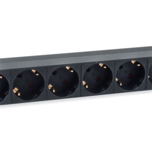 Equip   333286  C14  8 Schuko  Rack 1U 1,8m kábel Hálózati Elosztó Fekete 