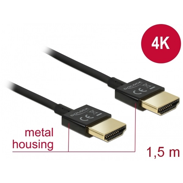 Delock 84772 High Speed HDMI Ethernet kábel 1.5m Delock 84772 High Speed HDMI Ethernet kábel 1.5m