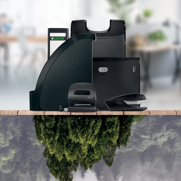 Gyorsfűző, A4, karton, LEITZ "Recycle", fekete