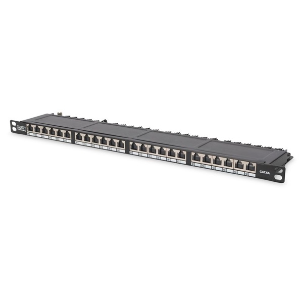 Digitus DN-91624S-SL-SH patch panel 24 port 0.5U 19" CAT6 árnyékolt fekete