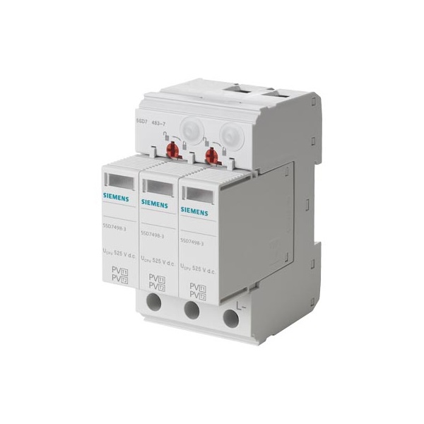 Siemes 5SD7483-6 T1/T2, UC 1050V DC szigetelt és földelt PV rendszerekhez túlfeszültség levezető Siemes 5SD7483-6 T1/T2, UC 1050V DC szigetelt és földelt PV rendszerekhez túlfeszültség levezető