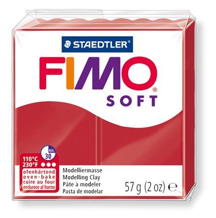 FIMO "Soft" gyurma 57g égethető karácsonyi piros (8020-2 P)