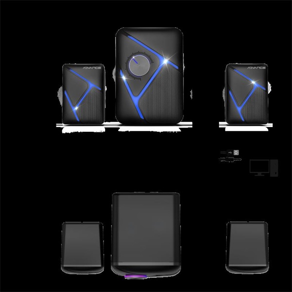 Advance  SOUNDPHONIC RGB 11W RMS BLUETOOTH  2.1, Bluetooth/3,5mm RGB Hangszóró Fekete 