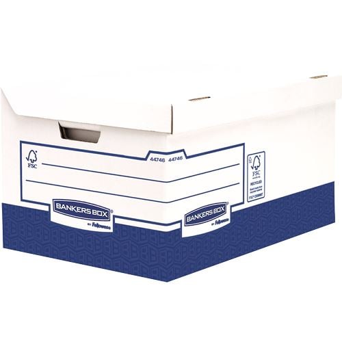Fellowes Bankers Box Basic ultra erős archiváló konténer kék-fehér, 10db/csomag (4474601)