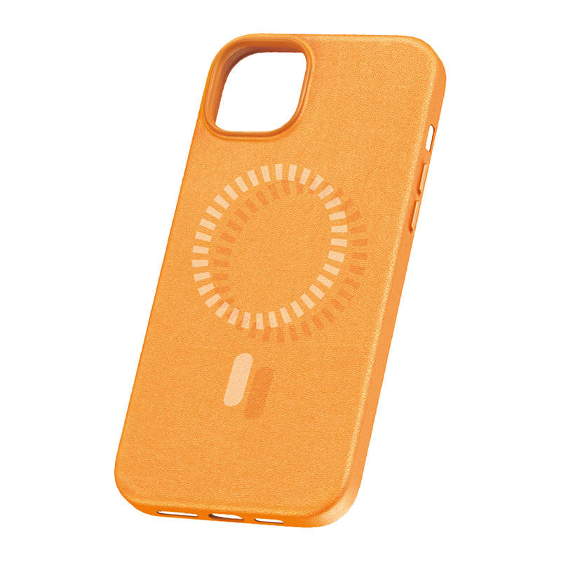 Magnetic Phone Case for iPhone 15 Pro Baseus Fauxther Series (Orange)