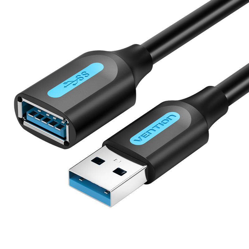 USB 3.0 male to female extension cable Vention CBHBF 1m Black PVC USB 3.0 male to female extension cable Vention CBHBF 1m Black PVC