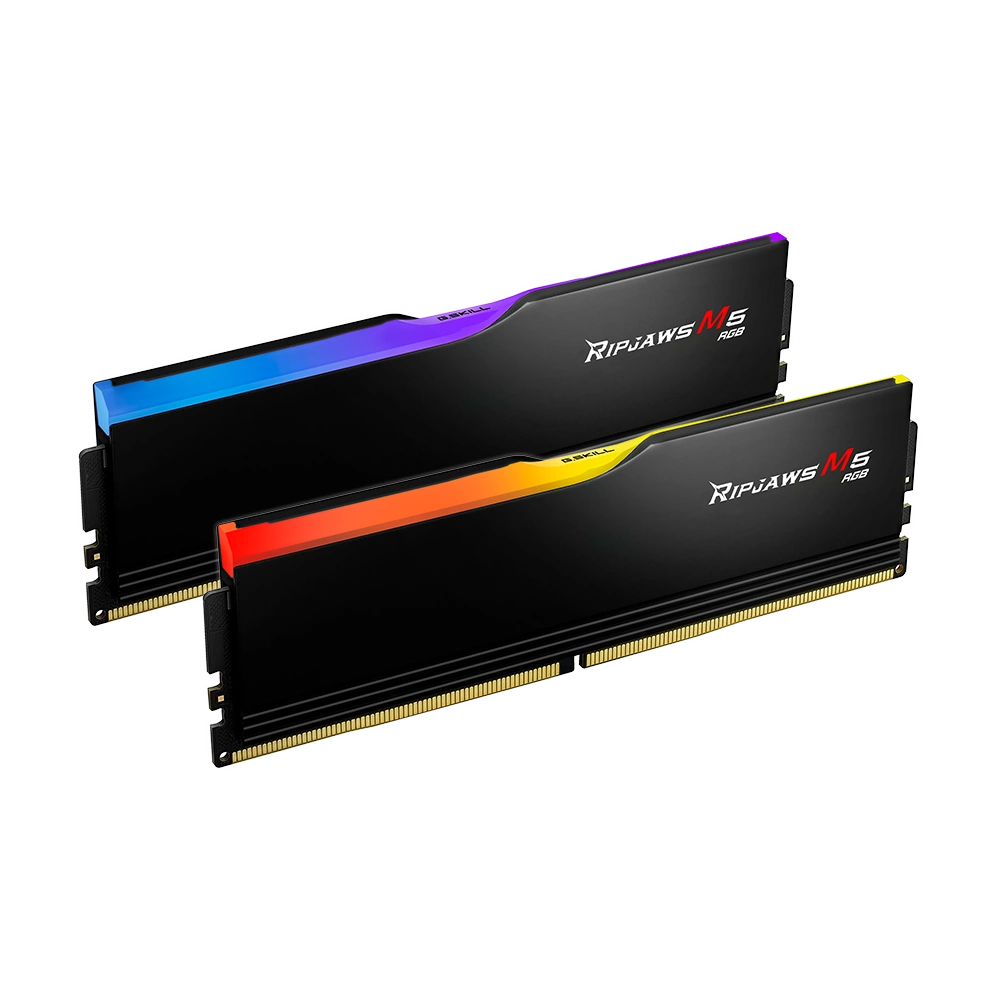 G.SKILL Ripjaws M5 RGB 32GB Kit2 (2x16GB) DDR5 6400 Mhz CL36-48-48-102 1.4V Memória Fekete G.SKILL Ripjaws M5 RGB 32GB Kit2 (2x16GB) DDR5 6400 Mhz CL36-48-48-102 1.4V Memória Fekete