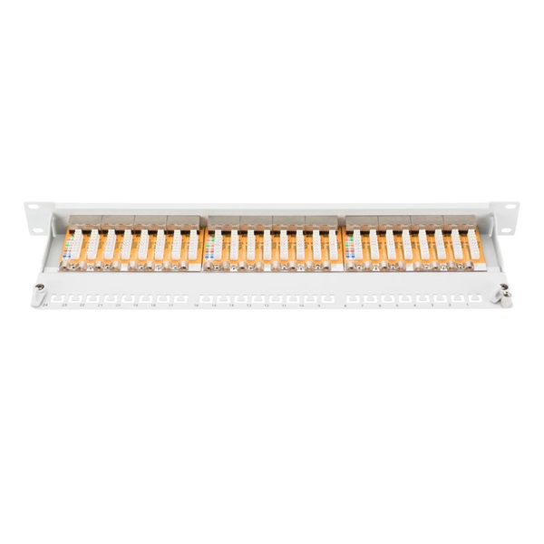 Digitus DN-91624S patch Panel 24 port 1U 19" CAT 6 árnyékolt, szürke