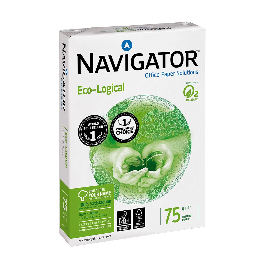 Navigator Másolópapír A4, 75g,  Eco-Logical, CIE 169 fehérség, prémium minőség, 500ív/csomag