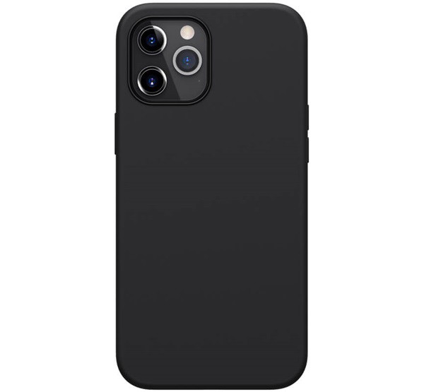 NILLKIN FLEX PURE szilikon telefonvédő (ultravékony, környezetbarát, mikrofiber plüss belső, matt) FEKETE [Apple iPhone 12 Pro Max]