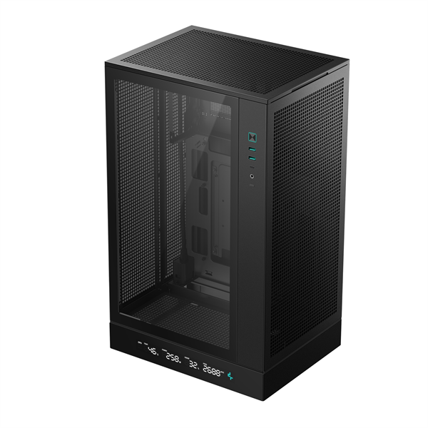 DeepCool CH270 DIGITAL  Mini-ITX/Micro-ATX (BTF) 2xUSB3.0 Type-C Számítógépház    Fekete