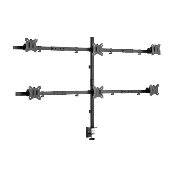 Equip  650160  13"-27"  6 monitor dönthető  forgatható állítható magasság Max.: 3x7kg Monitor Asztali konzol  fekete 