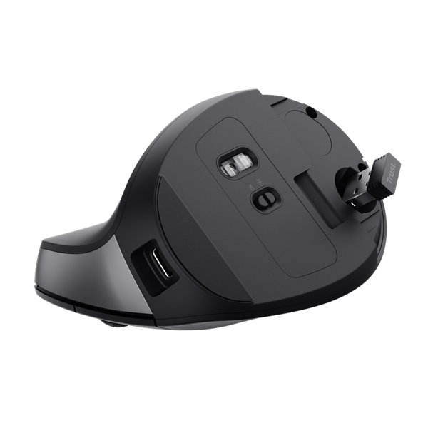 Trust 25145 Bayo II Ergonomic vezeték nélküli fekete egér