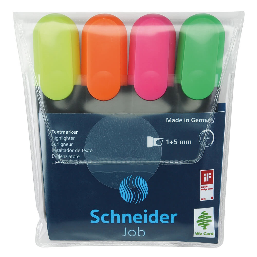 SCHNEIDER Szövegkiemelő készlet 1-5mm,  Job 150. 4 különféle szín (15001)