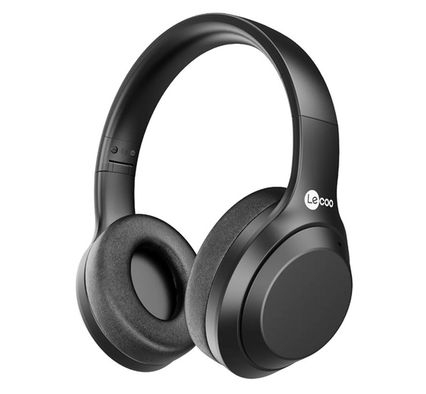 Lenovo LECOO ES207 bluetooth fejhallgató SZTEREO (v5.2, mikrofon, összehajtható, 3.5mm jack aljzat) FEKETE (ES207_B)