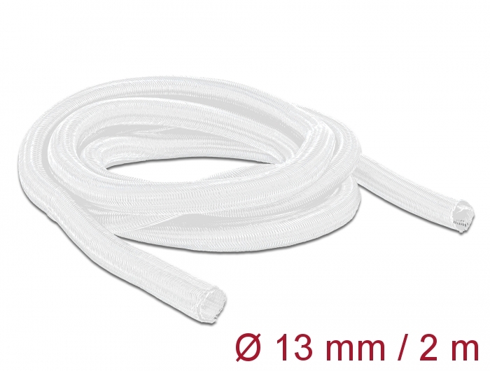 Delock Fonott kábelharisnya önzáródó 2 m x 13 mm fehér (20698)