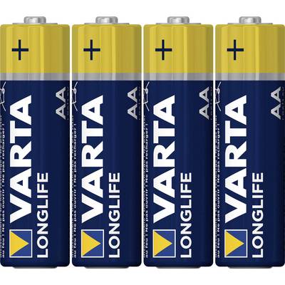 Ceruzaelem AA, alkáli mangán, 1,5V, 4 db, Varta Longlife LR06, AA, LR6, AAB4E, AM3, 815, E91, LR6N Ceruzaelem AA, alkáli mangán, 1,5V, 4 db, Varta Longlife LR06, AA, LR6, AAB4E, AM3, 815, E91, LR6N