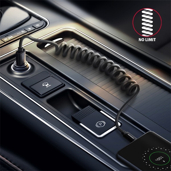 Axagon BUMM-AM10TB Twister Micro USB - USB-A adat- és töltőkábel 0.6m fekete