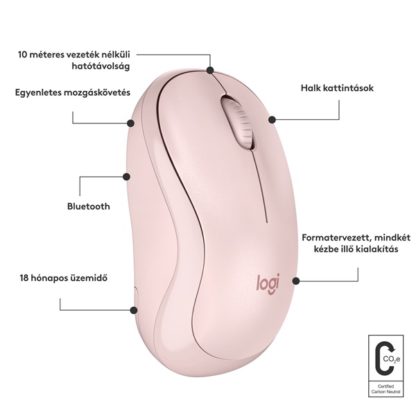 Logitech M240 Silent Bluetooth rózsaszín egér Logitech M240 Silent Bluetooth rózsaszín egér