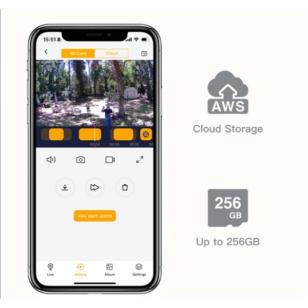 Arenti  GO3G + SP2 AOV 3MP  3,6mm  kültéri  IR10m  10400mAh  microSD IP 4G PT dómkamera