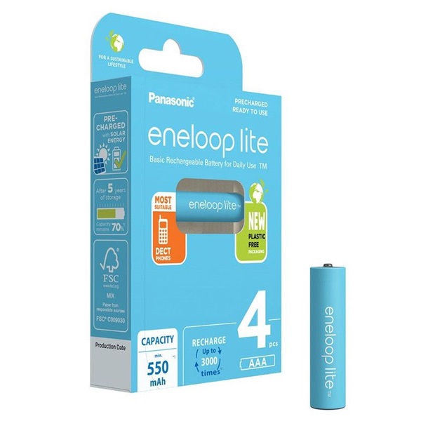 Panasonic Eneloop BK-4LCCE/4BE AAA 550mAh mikro ceruza akku 4db/csomag Panasonic Eneloop BK-4LCCE/4BE AAA 550mAh mikro ceruza akku 4db/csomag