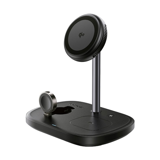 Baseus EnerFill FS41 3-in-1 vezeték nélküli töltő állvány 22,5W, fekete + USB Type-C, 1m kábel