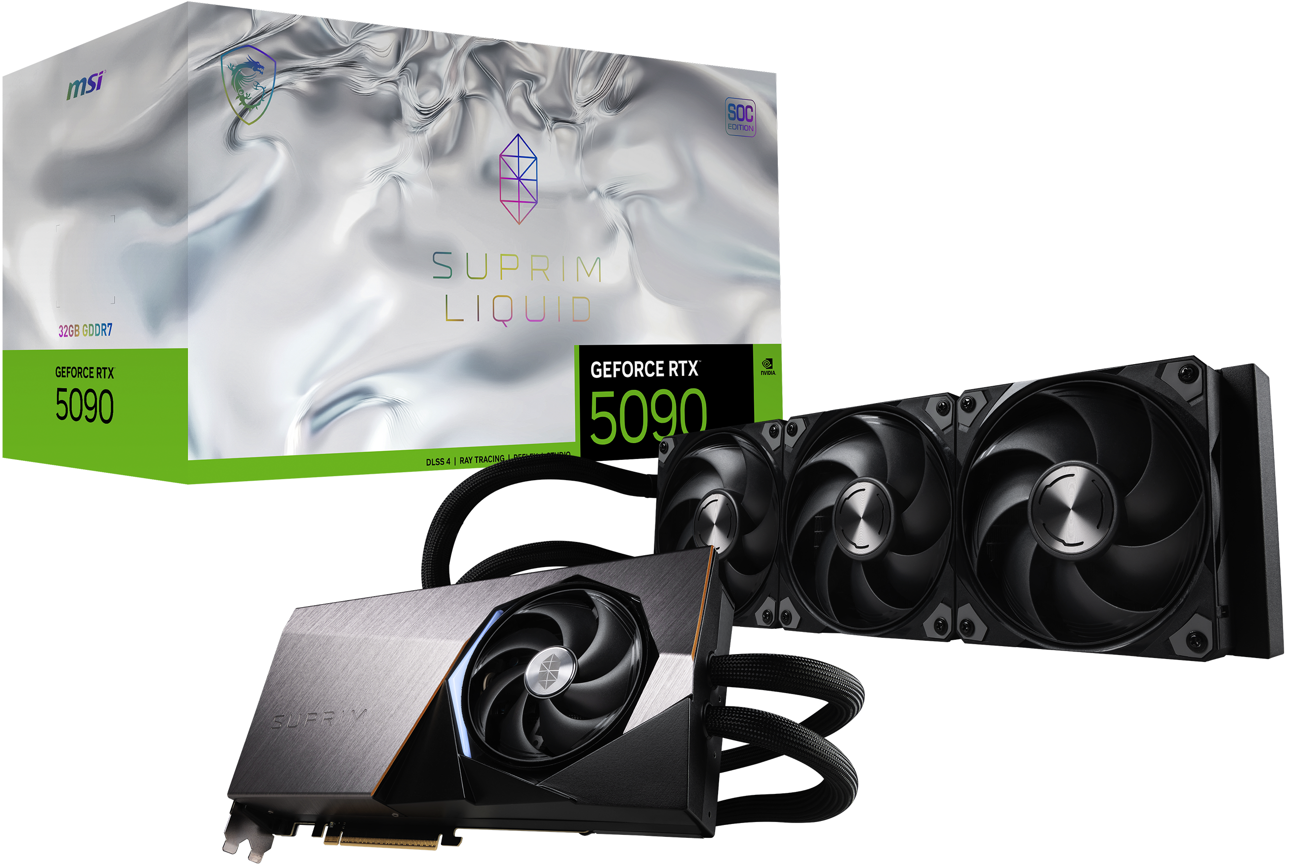 MSI SUPRIM LIQUID SOC GeForce RTX 5090 32GB videókártya MSI SUPRIM LIQUID SOC GeForce RTX 5090 32GB videókártya