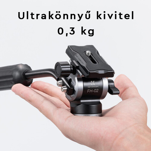 K&F Concept FH-02 Fluid videó állványfej, arca swiss, 3kg teherbírás K&F Concept FH-02 Fluid videó állványfej, arca swiss, 3kg teherbírás