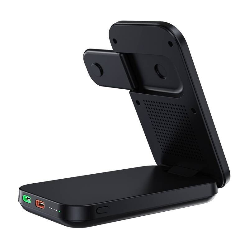 Choetech B750 10000mAh Qi2 3in1 mágnestöltő tartó Fekete 