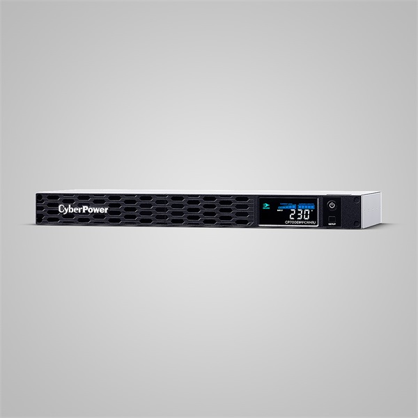 CYBERPOWER UPS, 6xC13,1xUSB 700VA 420W Aktív PFC,tiszta színuszos szünetmentes,LINE-INTERAKTÍV, AVR,színes LCD, 1U rack